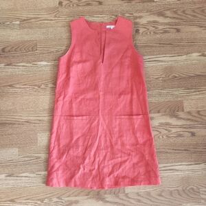 EUC EMERSON FRY Mod Shift Dress Linen Valencia Orange Sz M